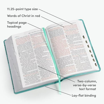 KJV Large Print Personal Size Reference Bible, Teal LeatherTouch Indexed, KJV Holy Bible, Red Letter, Pure Cambridge Text, Presentation Page, Cross-References, Full-Color Maps