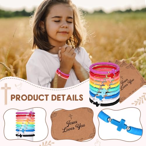 Landical 30 Set Cross Bracelets for Kids Girls Teens Women - color: Rainbow