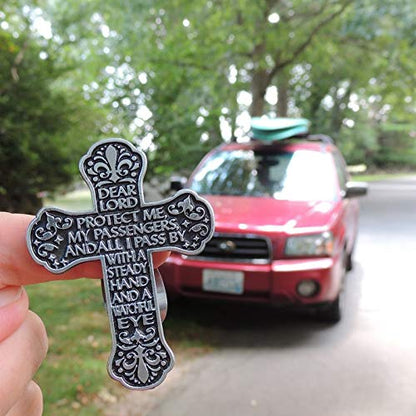 Cathedral Art (Abbey & CA Gift) Traveler's Prayer Cross Sun Visor Clip for Anniversary