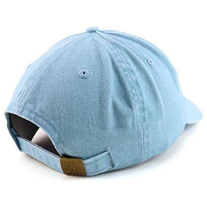 Trendy Apparel Shop Dad Embroidered Pigment Dyed Low Profile Cotton Cap - color: Light Blue