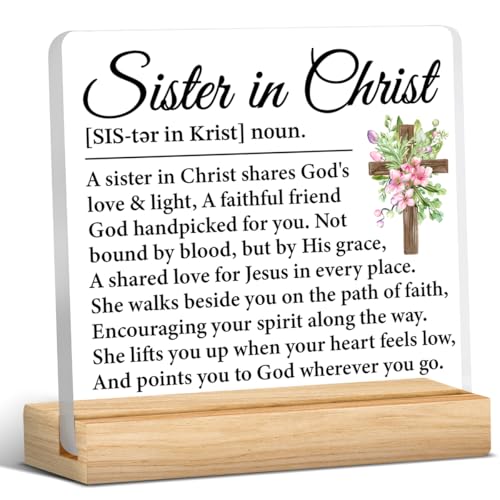 Sister in Christ Gifts for Women Acrylic Desk Sign - color: M60A03
