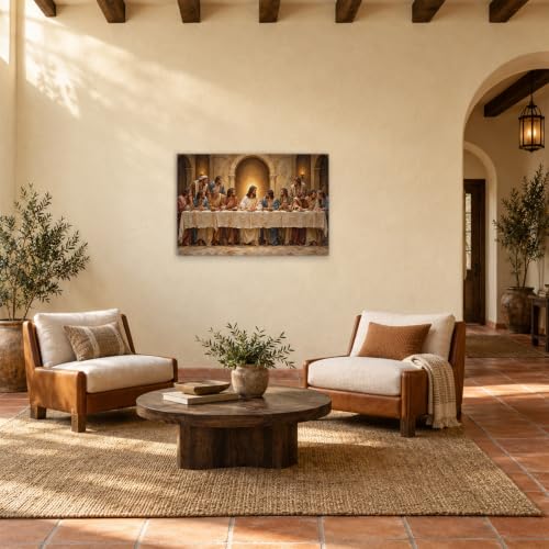Impressionist Last Supper Wall Decor Religious Wall Art Jesus Picture - color: Art-03, size: 40"L x 28"W