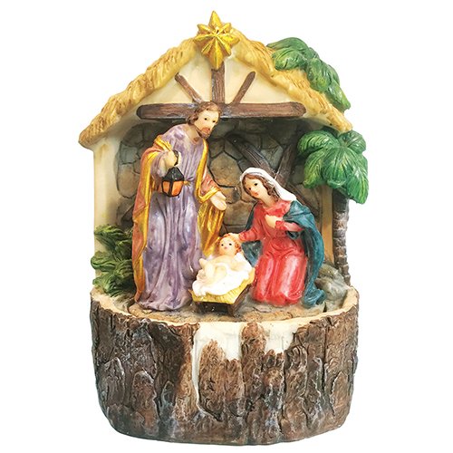 Love's Gift 7 Inch Holy Family Resin Tabletop Water Fountain