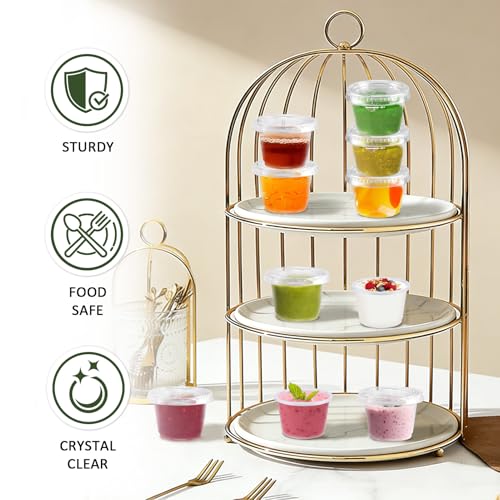 500 Pack 1 oz Jello Shot Cups, Disposable Condiment Cups with Lids - size: 1oz-500p
