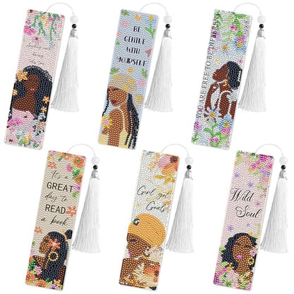 Black Girl Book Club Diamond Art Bookmarks, Diamond Painting Book Marks - style: Black Girl