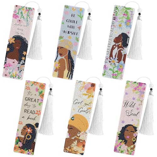 Black Girl Book Club Diamond Art Bookmarks, Diamond Painting Book Marks - style: Black Girl