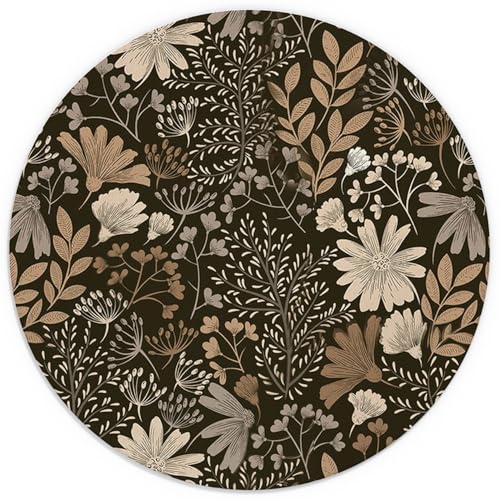 Vintage Dark Brown Floral Mouse Pad,Dark Cottagecore Botanical Cottagecore Mouse Pads for Wireless Mouse Computers Laptop Desk Accessories,Plant Desk Accessories 7.9x7.9 Inch - color: color 13