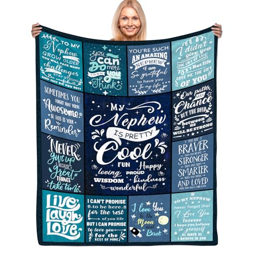 Nephew Gifts from Auntie & Uncle, Nephew Blanket 50"x 60" Soft Throw - color: My Nephew-1, size: 50"x60"