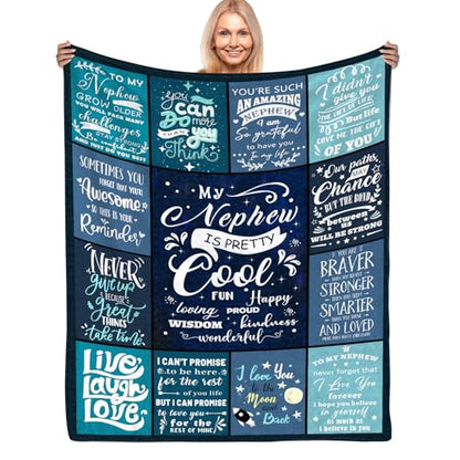 Nephew Gifts from Auntie & Uncle, Nephew Blanket 50"x 60" Soft Throw - color: My Nephew-1, size: 50"x60"