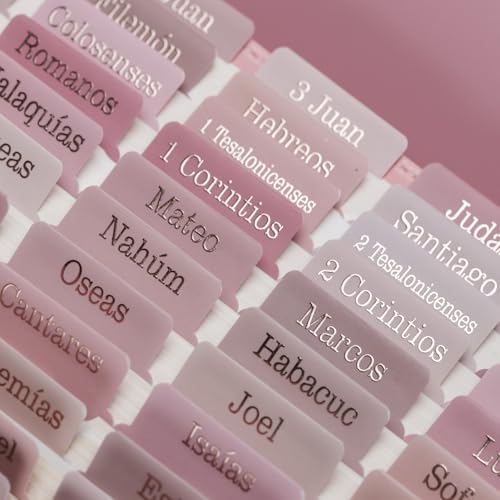 UPAFEXXI-Spanish Laminated Bible Tabs for Women and Men(Pink) - color: Spanish Pink