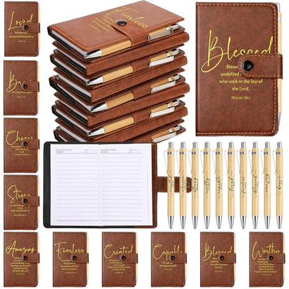 Spakon 20 Pcs Christian Prayer Journals with Pens, English Bible Words - style: English Bible Words