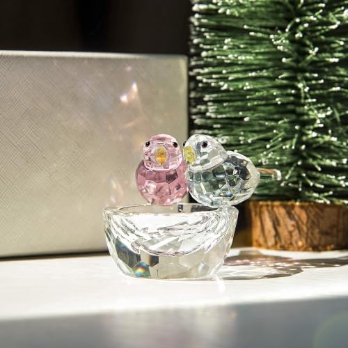 3.3'' Crystal Bird Figurine Collectible Art Glass Animal Gifts for Women - style: Double Birds