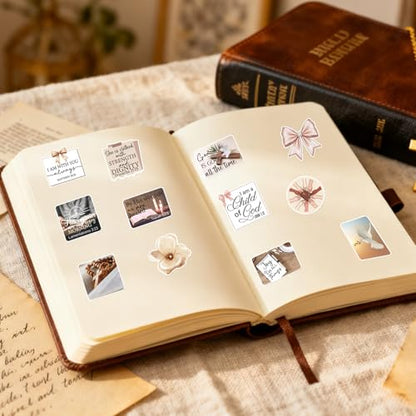 Christian Prayer Board Supplies - 50 Pcs Brown Bow Jesus Stickers - color: Brown Bow