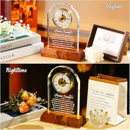 Arikyrist Glass Clock Human Sunshine Inspirational Gifts for Women Men - color: Human Sunshine