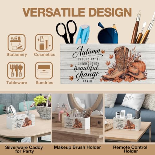 Christian Fall Western Pen Pencil Holder Organizer for Desk - color: Fall 01