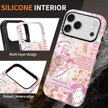 Magnetic Case for iPhone 18 Pro iPhone 17 Pro,Compatible with Magsafe PC Hard Shell & Silicone Inner Bumper Anti-Scratch Cover Shockproof Slim Retro Newspaper Collage Religious Jesus - color: Retro Newspaper Collage Religious Jesus, size: iPhone 18 Pro iP