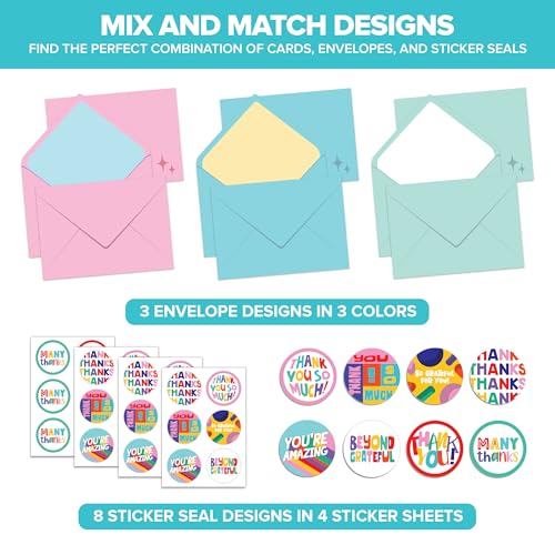 Decorably 24 Pack 6x4in Gratitude Thank You Cards for Teachers
