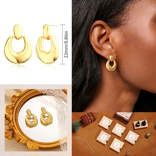 Small 4Pcs 14K Gold Huggie Hoop Earrings Sets for Women Non Tarnish - style: Gold&Sty24