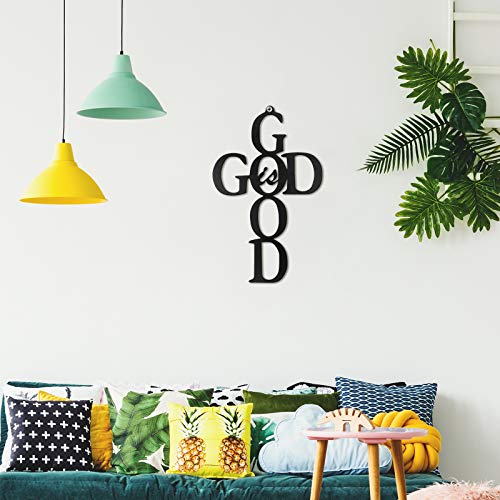God is Good Black Cross Metal Wall Art Hanging Sign Nice Religious Decor Present for Home Wall Decoration in Family Office (Metal, 8.67 x 13.77 Inch) - size: 8.67 x 13.77 Inch