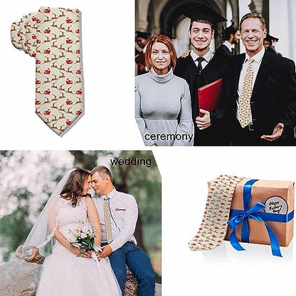 Love Red Heart Men's Tie Romantic Valentines Day Men's Necktie Ties for Mens Daily Wedding Party Business - color: Christmas Santa