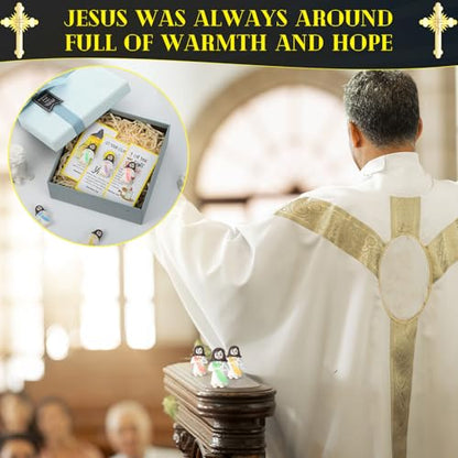 CroBlissful 100 Sets Mini Jesus Figurines Glow in Dark, Holding A Cross - style: Holding A Cross
