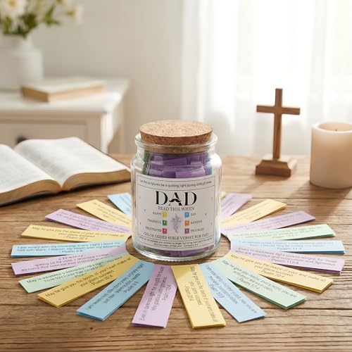 Bible Verse Jar for Dad, Fathers Day Gift from Kids - color: Bible For Dad