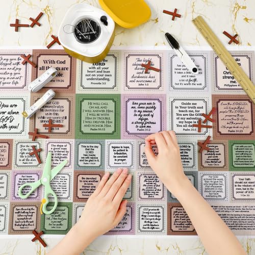 Fanfanwin 38 Sets Prayer Quilt Squares with Crosses, Retro2, Brown - color: Brown, style: Retro2
