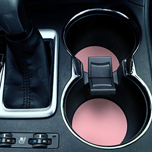 , Solid Light Pink Design Absorbent ROUND Fabric Felt Neoprene Car Coasters for Drinks, 2pcs Set - color: Solid Light Pink