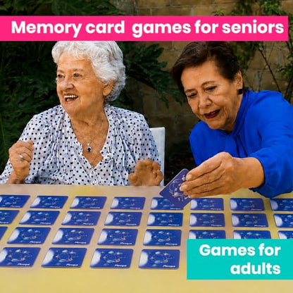 Menique Universe Memory Card Game – 60 Cards (30 Pairs), Bilingual Space Games with Planets, Stars & Galaxies, Educational Matching Game for Kids and Adults Ages 3+ - style: Universe