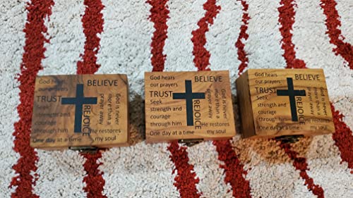 JB&C Premium Jewelry Box - Small Wooden Rosary Box Holder, 3.75 x 3 x 2 inches for First Communion, Prayer Cross Trinket Box, Decorative Jewelry Storage - size: 3.75" x 3" x 2"