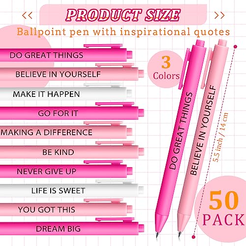 Crtiin 50 Pcs Inspirational Pens Bulk Powder Colors, Motivational - color: Powder Colors, size: 1 Count (Pack of 50)