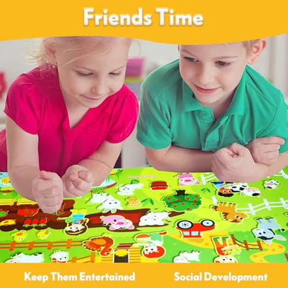 Felt Board for Toddlers 3-5, Farm Animals Story Set, Montessori Busy Board