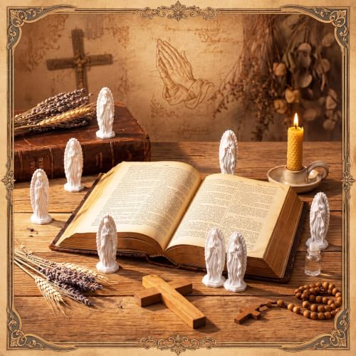 Geelin 50 Pcs Little Mary Figure Resin Mini Tiny Virgin Mary Figurines Bulk - style: Pray
