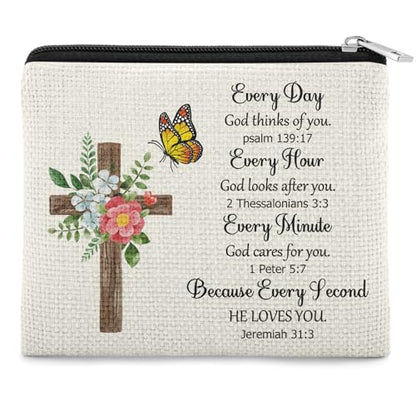 Christian Religious Coin Purse for Women Faith Scripture Gift Inspirational Bible Verse Themed Present for Sister Daughter Her Coin Pouch Friend Teen Christmas Birthday Gift Zipper Change Pouch - color: Religious Gift