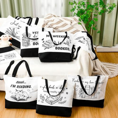 10 Pcs Book Lover Tote Bag Bulk Bookish Librarian Reader Gift, Cute - style: Cute
