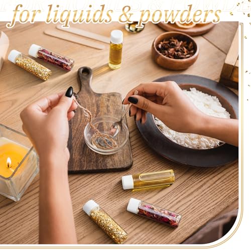 Lallisa 80 Pcs 7 ml Glass Vials with White Screw Caps and Plastic Stoppers, 2 Dram Clear Small Leakproof Bottles Bulk, Mini Liquid Sample Vials for Essential Oils, Sample, DIY Craft - color: Clear with White Cap, size: 7 ml