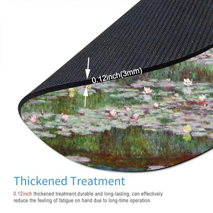 Mouse Pad, Premium-Textured Small Round Mousepad 7.9 x 7.9 x 0.12 Inch, Anti-Slip Rubber Mouse Mat, Pretty Cute Mouse Pad for Office Home Gaming Laptop Men Women, Monet Footbridge - color: Monet Footbridge