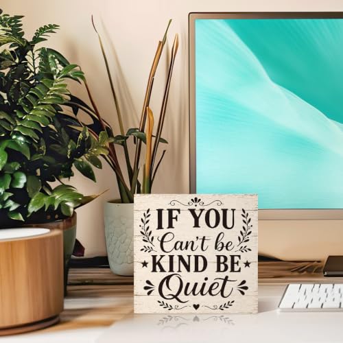 If You Can't Be Kind Be Sarcastic Wood Box Sign Mindfulness Gifts - color: Black-Brown