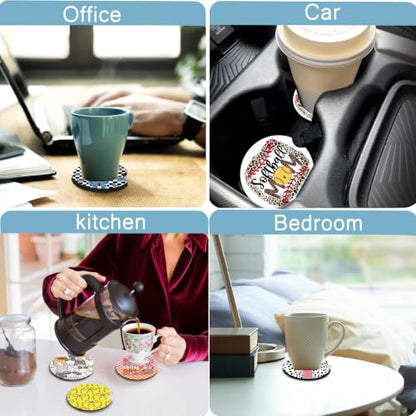 2Pack Cherry Car Cup Holder Coaster Neoprene Car Coasters - color: Cherry