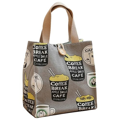 SNDEC Canvas Small Bible Bag for Girls and Women, Cute Mini Preppy Aesthetic Tote, Reusable Grocery Bag for Essentials - color: Khaki Coffee