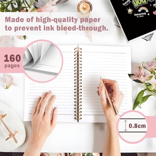 Lacama Bible Journal for Women, Christian Prayer Journal Black Notebook Gifts for Teen Girls Kids Women, Preppy Church Faith Journaling Hardcover Spiral Notebook 5.5x8.3 - color: God Says You Are-2-black
