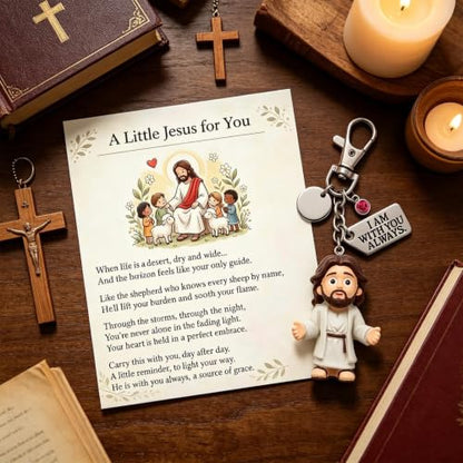 Angyape A Little Jesus for You - Mini Jesus Keychain Backpack Bag Charms Birthstone Charm Inspirational Christian Faith Gifts - color: Z3: March