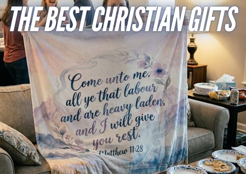 Huglanket Christian Gifts Blanket for Women, 300gsm Flannel Religious Prayer Comfort Blanket, Inspirational Faith Gifts for Mom Grandma Wife 50" x 65"