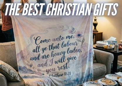 Huglanket Christian Gifts Blanket for Women, 300gsm Flannel Religious Prayer Comfort Blanket, Inspirational Faith Gifts for Mom Grandma Wife 50" x 65"