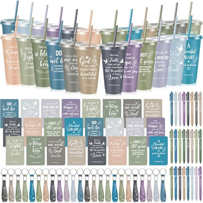 Hollowfly 24 Set/96 Pcs Christian Church Religious Gifts(Light Morandi) - color: Light Morandi