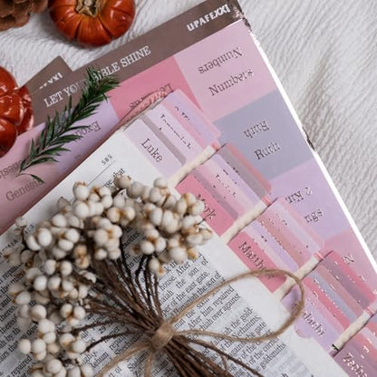 UPAFEXXI-Laminated Bible Tabs,Bible Tabs for Women and Men(Pink) - color: Pink