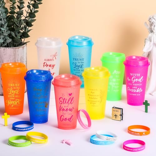 Pickmesh 32 Pcs Christian Gifts Bulk, 16oz Reusable Christian Coffee Cups