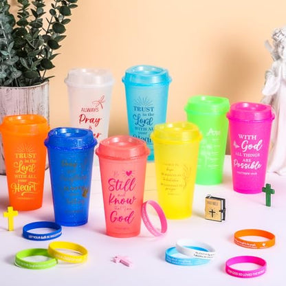 Pickmesh 32 Pcs Christian Gifts Bulk, 16oz Reusable Christian Coffee Cups