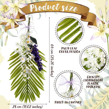 Cinnvoice Palm Sunday Wreath Artificial Front Door Wreath - style: Palm Sunday