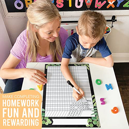Attendance Chart for Classroom -4pc Laminated Chore & Reward Chart for Kids - color: Farmhouse Classic